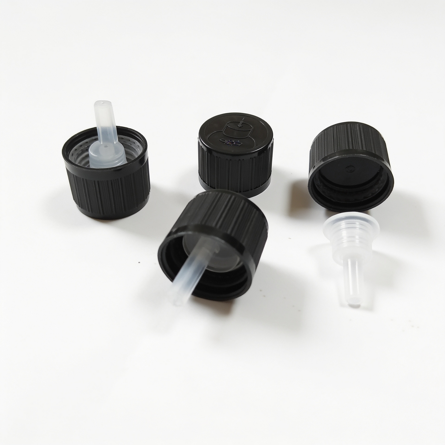 Black 18mm Tamper Evident Dropper Cap with Inverted Dropper Child Resistant
