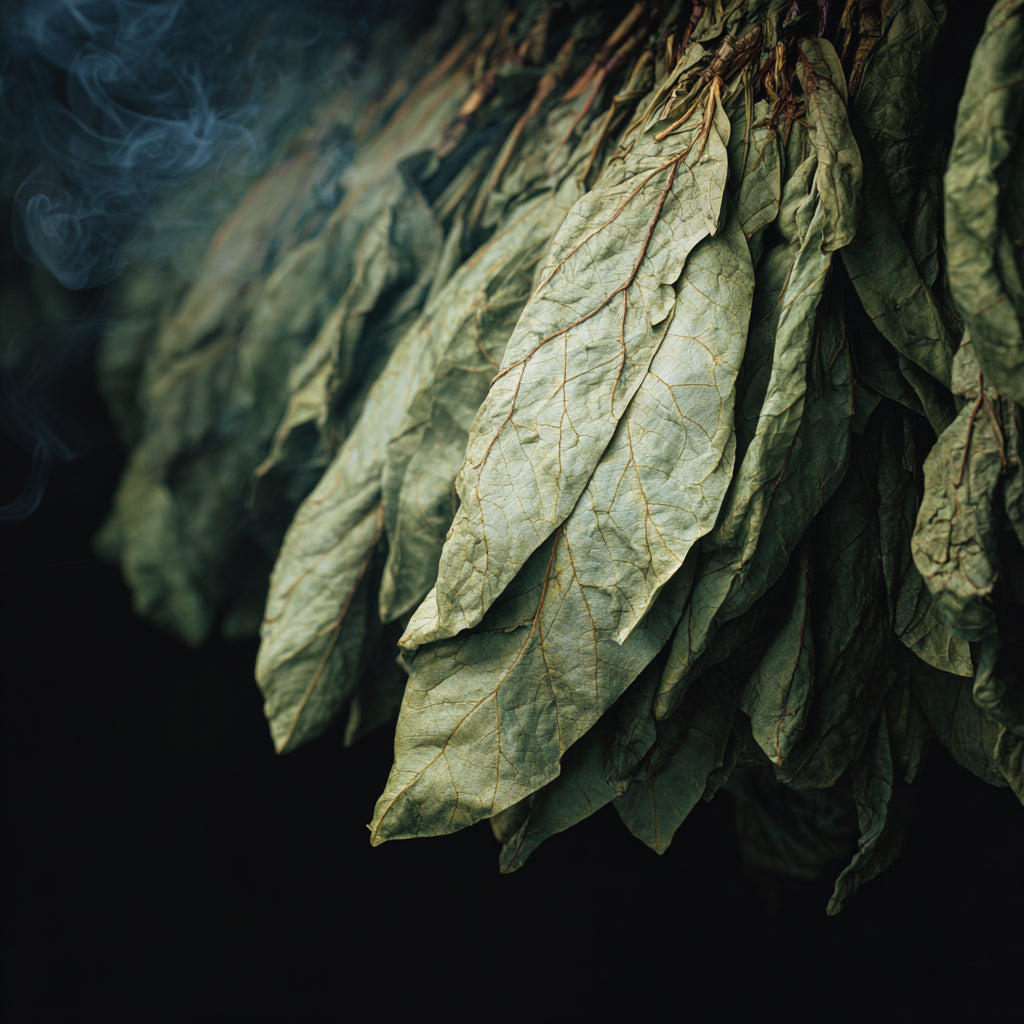Tobacco Leaf Wax | Nicotiana Tabacum | Warm, woody, and smoky aroma with grounding, sensual, and antioxidant properties for skincare and perfume.