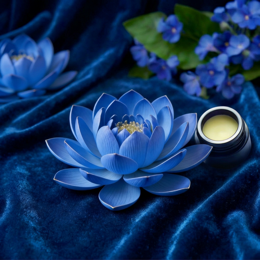 Solid Perfume of Blue Lotus Flowerd by Enfleurage in Sandalwood Nut Oil