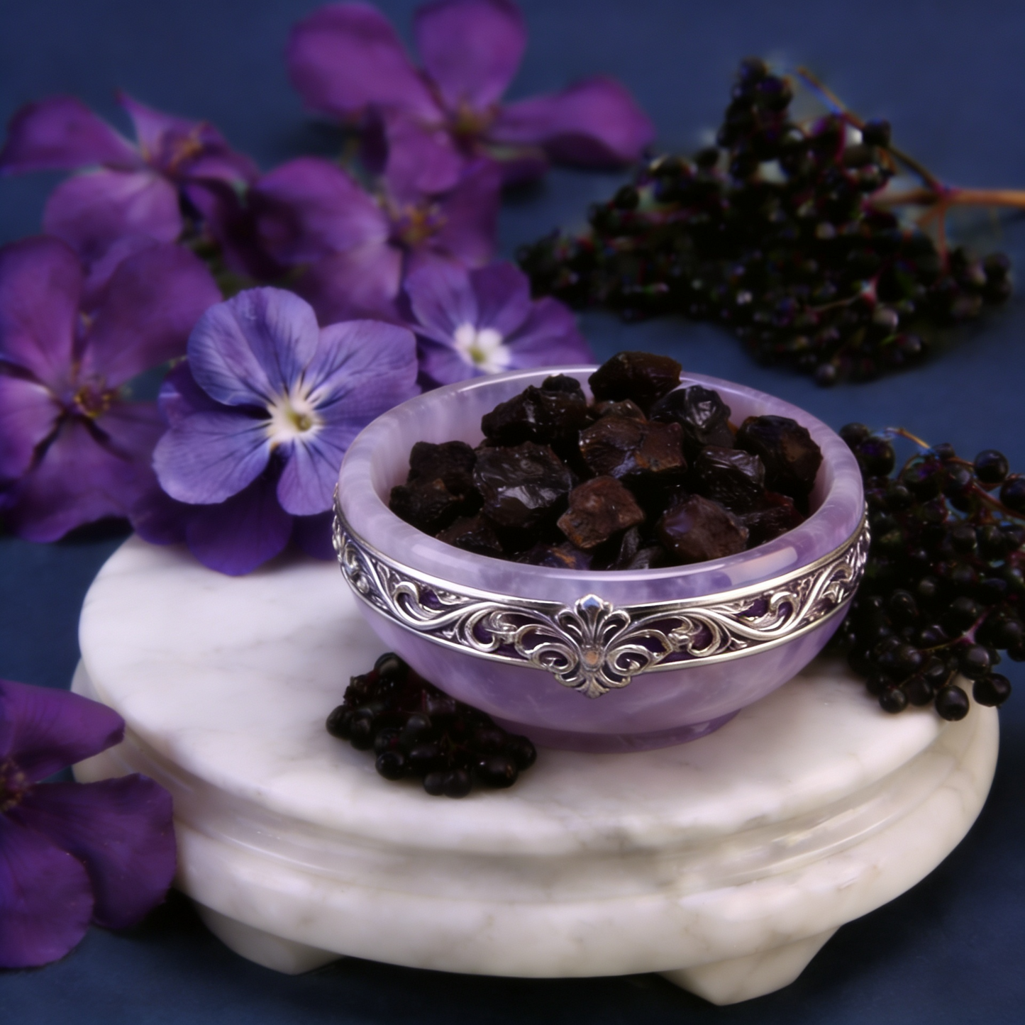 Bio Elderberry Seed Oil Ultrasonically Infused with Labdanum Resin and Blossom Violet