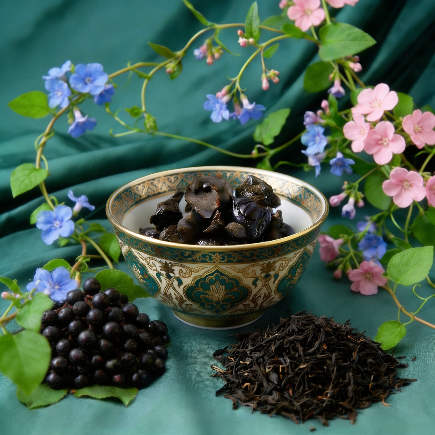 Bio Elderberry Seed Oil Ultrasonically Infused with Labdanum Resin and Black Tea Leaves