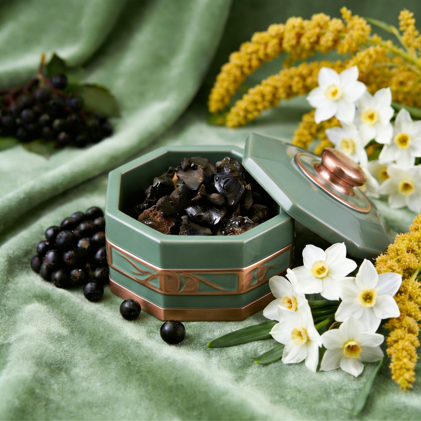 Bio Elderberry Seed Oil Ultrasonically Infused with Labdanum Resin and Narcissus