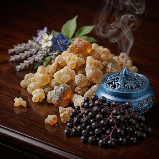 Bio Elderberry Seed Oil Ultrasonically Infused with Royal Amber Hojari Frankincense