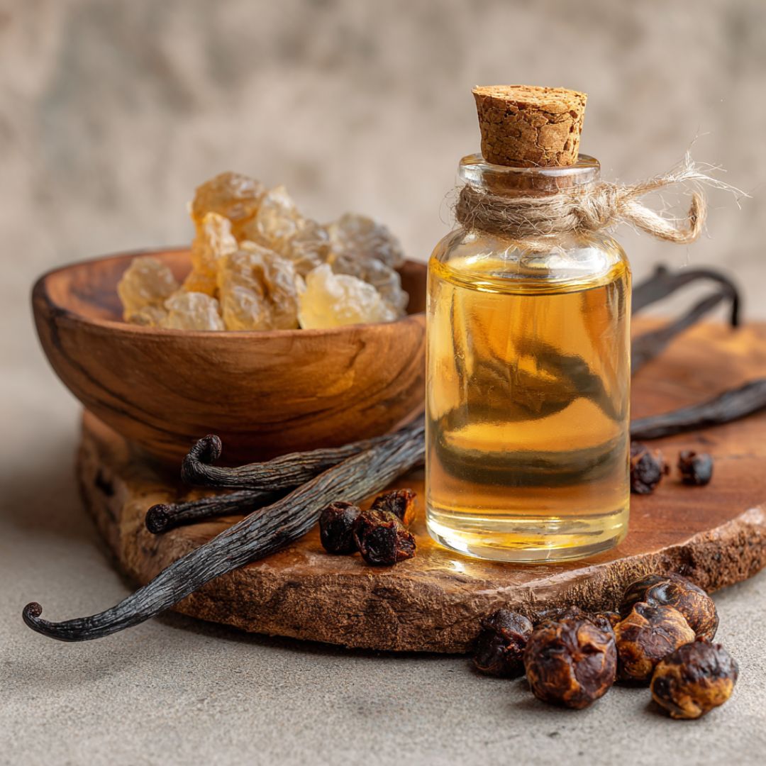Jojoba Seed Oil Infused with Boswellia Serrata Resin & Vanilla | Perfect for luxury skincare, aromatherapy, and holistic rituals.