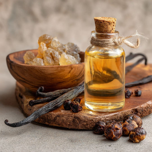 Jojoba Seed Oil Infused with Boswellia Serrata Resin & Vanilla | Perfect for luxury skincare, aromatherapy, and holistic rituals.