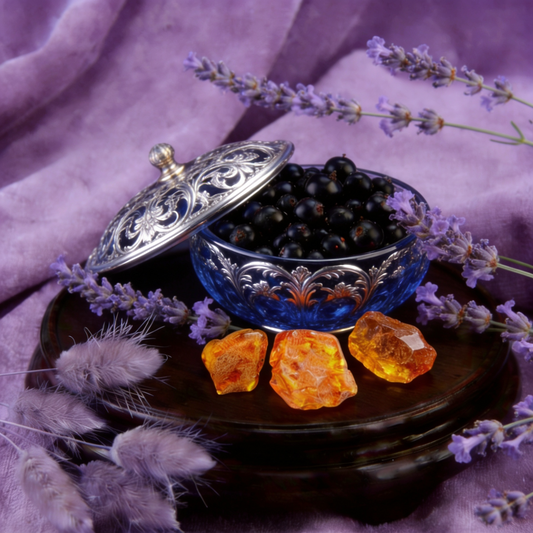 Bio Elderberry Seed Oil Ultrasonically Infused with Amber Resin and Lavender