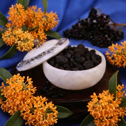 Bio Elderberry Seed Oil Ultrasonically Infused with Labdanum Resin and Osmanthus Flowers