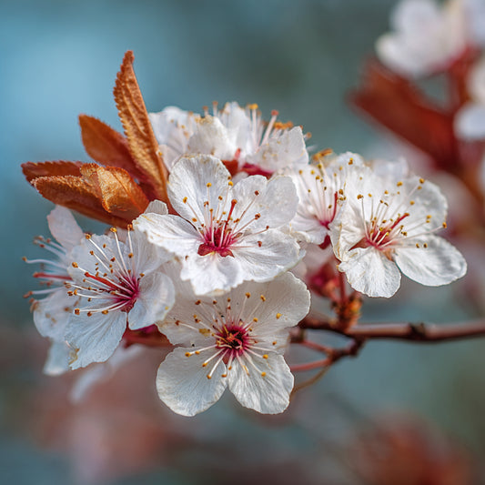 Plum Blossom CO₂ Wax | Prunus Domestica | Soft floral-fruity aroma with soothing, antioxidant, and balancing benefits for skincare and perfumery.